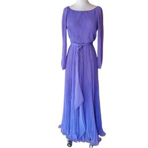 1970s Miss‎ Elliette Purple, Ribbed Gown